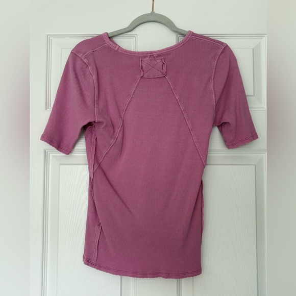FREE PEOPLE Picture You Rib T-Shirt Short Sleeve Top - Picture 3 of 4